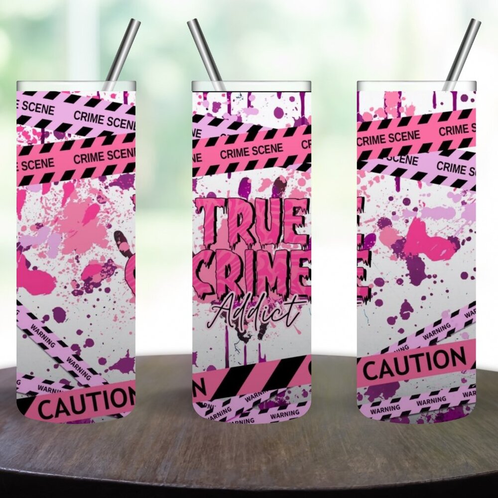 Stainless Steel True Crime Addict 20oz SkinnyTumbler